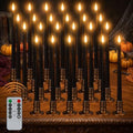 Alphatool 24 Pcs Halloween Black LED Flameless Candles with Remote, Bases by Alphatool