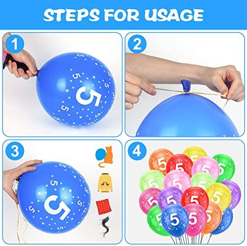 Ainiv 5th Birthday Balloons 18PCS, 12inch Numbers Printed Latex Balloons - Image 3