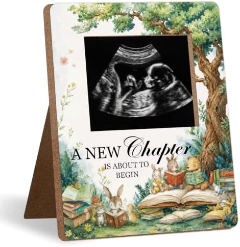 Storybook Baby Shower Decor Frame, A NEW Chapter IS ABOUT TO BEGIN Baby Shower Party Supplies, for Expecting Parents-to-Be Keepsake Gifts, Pregnancy Sonogram Frame Keepsake, Gender Reveal Presents by Unknown