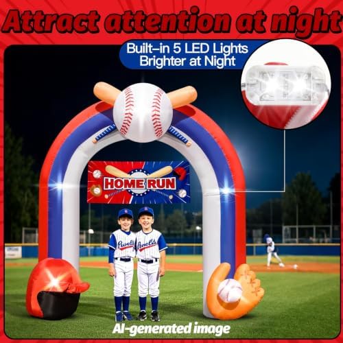 9FT Giant Baseball Inflatable Arch for Baseball Field Party Decor - Image 4
