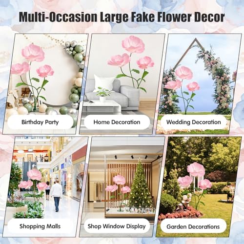 5.6 Ft Large Paper Flowers, Fake Flowers - Image 2
