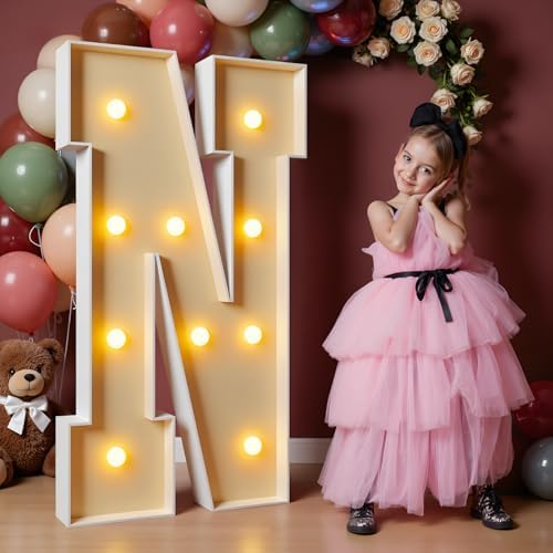 imprsv 4FT Marquee Letters, Large Light Up Letters N Sign for Party Decor by Letsmakeitimpressive