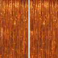 DECOCKRAT 2 Pack Foil Fringe Backdrop - Bronze Shiny Tinsel Curtains for Party Decoration/Photo Booth Props - 3.3x6.6 FT Metallic Foil Backdrop for Birthday, Wedding, Graduation, Christmas. by DECOCKRAT