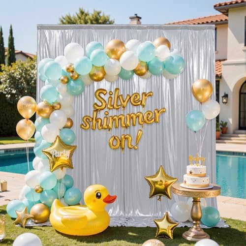 10x10FT Silver Sequin Backdrop Curtain for Party - 2 Panels 5x10FT Wrinkle-Free Shimmer Drapes for Birthday, Wedding, Christmas, Decorations & Photography - Image 3