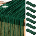 DeZerlor Emerald Green Cheesecloth Table Runners 6 Pack Christmas Runners by DeZerlor