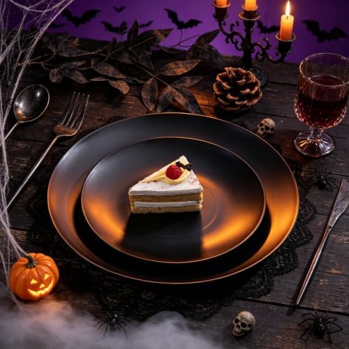ejonirinjonir 80pcs 10.25in Heavy-Duty Black Plastic Plates for Dinner - Image 3
