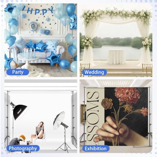 EMART Photo Backdrop Stand kit, 10 x 12 ft Back Drop Adjustable Frame for Photography, Photoshoot Banner Background Support Holder for Parties Dectoration - Image 5