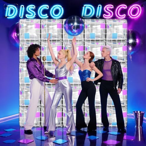 Disco Square Foil Balloon Wall,25Pcs Double Sided Foil Balloons - Image 3