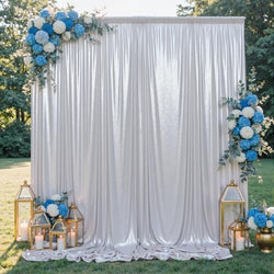 10x10FT Silver Sequin Backdrop Curtain for Party - 2 Panels 5x10FT Wrinkle-Free Shimmer Drapes for Birthday, Wedding, Christmas, Decorations & Photography by Unknown