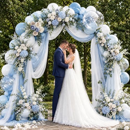 Dusty Blue Balloon Arch Kit Light Blue White Balloon Garland Kit - Image 5