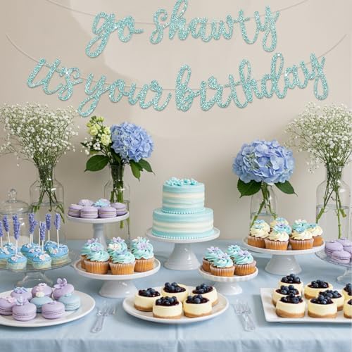 BEISHIDA Light Blue Pre-Strung Go Shawty It's Your Birthday Banner Decor - Image 6