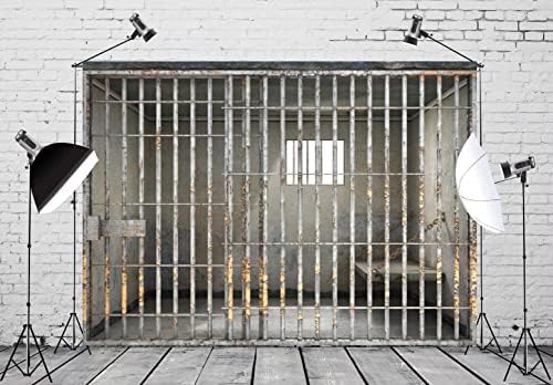 Prison Backdrop BELECO 5x3ft Fabric Jail Backdrop Jail Bars Murder Crime Theme Party Police Cell Mugshot Photography Background Birthday Events Decoration Kids Adults Funny Photo Props YouTube Studio - Image 2