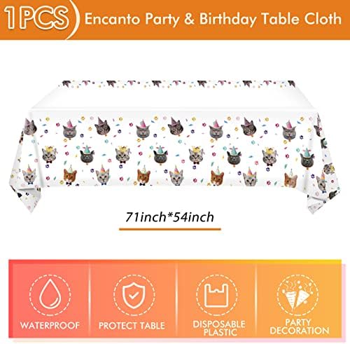41Pcs Cat Theme Party Supplies - Kitten Birthday Party Decorations Include 20 Paper Plates, 20 Napkins and 1 Tablecloth - Image 5
