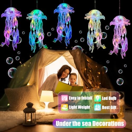 Jellyfish Decor - 10 PCS Light up Jellyfish Lanterns, Ocean Decor - Image 4