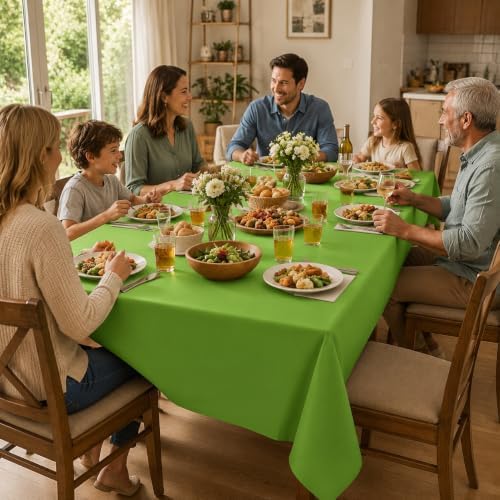 12 Pcs Fall Plastic Tablecloths, Yellow Orange Green Coffee - Image 6