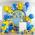 Blue and Yellow Balloons Arch Royal Blue Yellow Silver Balloons Garland with Clear Balloon Light Party Latex Balloon for Birthday Decorations Baby Shower Graduation by Isndare