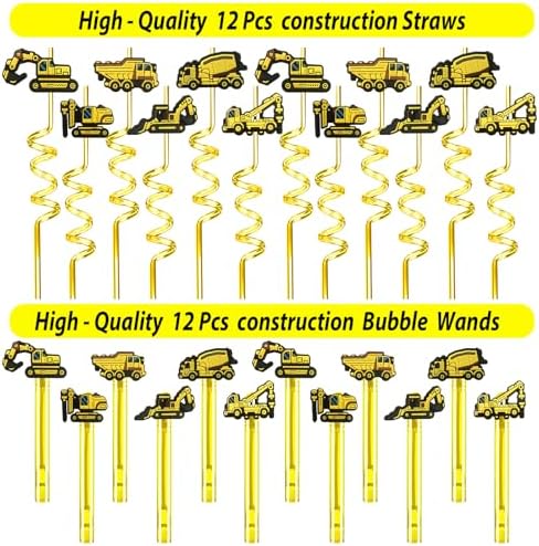 PLOUGVI 232PCS Construction Birthday Party Supplies Decorations Favors, Construction Theme Toys for Goodie Bag Stuffer, Pinata Filler Gifts - Image 3