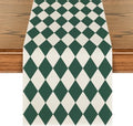 Artoid Mode Diamond Plaid Green St. Patrick's Day Table Runner, Seasonal Spring Summer Party Kitchen Dining Table Decoration for Home Party Decor 13x72 Inch by ArtoidMode