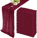35x120 Inch Burgundy Cheesecloth Table Runner Fall Wedding Party Home Decor by Fivenl