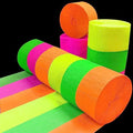 400 feet Glow Party Neon Streamer Decorations Glow Crepe Paper Streamers UV Reactive Fluorescent Neon Paper Streamers Glow in The Dark Party Supplies and Decorations Wedding Birthday Blacklight Party by WELITTCON