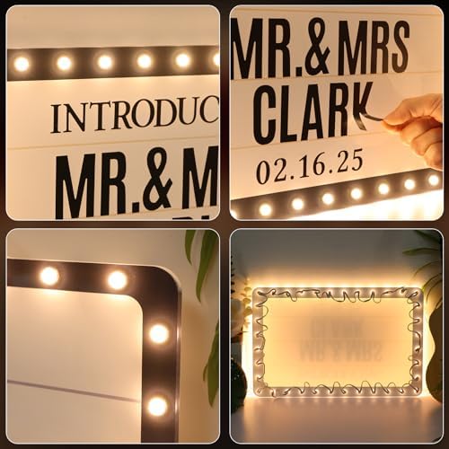 16IN Wedding Bottle Service Sign, Personalized Wedding Entrance Props Led Marquee Sign for Reception, Custom Light up Marquee Sign with Stickers for Bridal Engagement Anniversary Nightclub Gift - Image 4