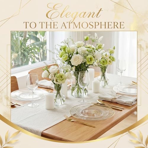 I00000 150Pcs Clear Plastic Plates,Premium Disposable Plates for Party - Image 3