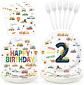 96Pcs Transportation 2nd Birthday Party Decorations Serves 24 by Greencian