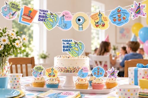 Pigeon Party Decorations Willems Birthday Supplies Cake Topper (Party Kit) by PartyKandyDecorGifts