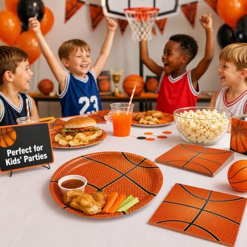 40 Pcs Basketball Plates and Napkins Set, Large 9 Inch Party Plates - Image 6