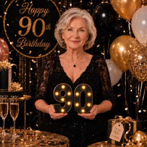 90 Light up Numbers Battery-Operated Light-Up for Party Black - Image 3