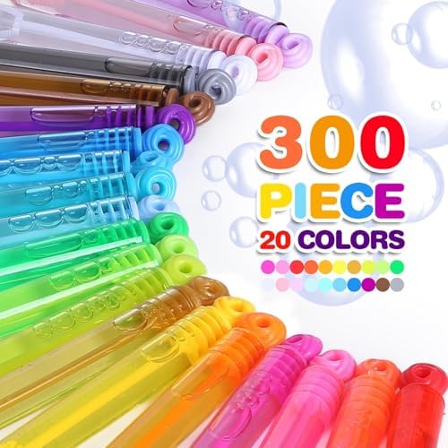 Birthday Party Favors for Kids, 300 Pcs Mini Bubble Wands 20 Color Bulk Box - Image 2