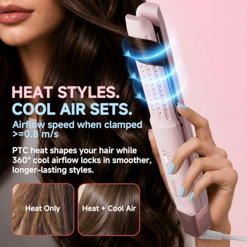 Tideway Hair Straightener,Dual Voltage 1" Ceramic Travel Flat Iron Cool Air - Image 3