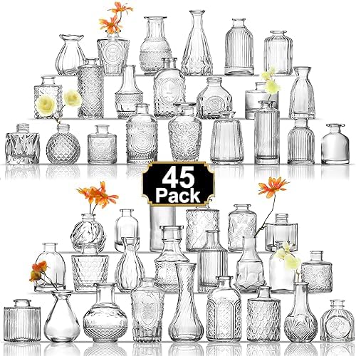 Arme Glass Bud vases in Bulk，Small Glass Flower Vase for Centerpieces 45Pcs by Arme