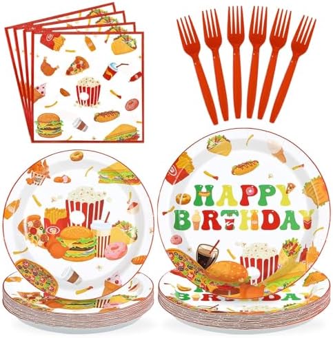 96 Pcs Popcorn Birthday Party Decorations, Serves 24 by Greencian