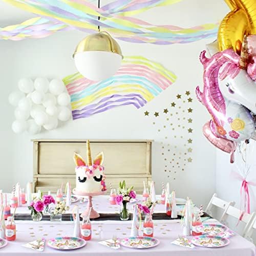 Unicorn Birthday Plates Napkins for Birthday Party, Unicorn Party Decorations for Girls, 96 Pcs Magical Party Supplies - Image 7