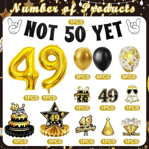 49 Birthday Decorations for Women Men Not 50 yet Kit Balloons 33PCS - Image 3