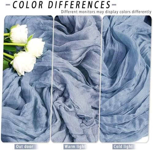 8 Pack Dusty Blue Cheesecloth Table Runner 17x108 inch Boho Gauze Cheese Cloth Table Runners for Wedding Party Baby Bridal Shower Home Decor - Image 5