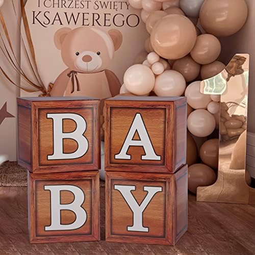 Voircoloria Baby Balloon Boxes with Letters, Wood, 4 Pack - Image 4