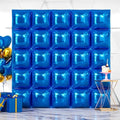 NISOCY 25PCS Metallic Blue Square Foil Balloons Wall Backdrop by NISOCY