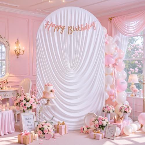 White Draped Arch Cover - 6FT Drape Arch Backdrop Cover - Image 4