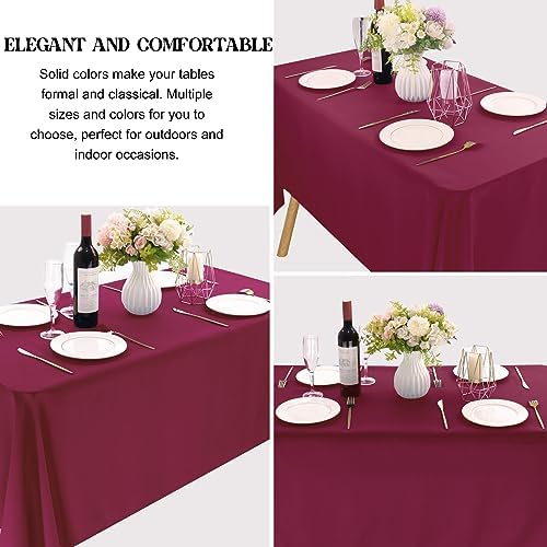 4 Pack Rectangle Tablecloth 60x126 Inch Burgundy Washable Polyester Table Cover for Wedding Dining Table Buffet Parties Banquet Decoration（Burgundy） - Image 3