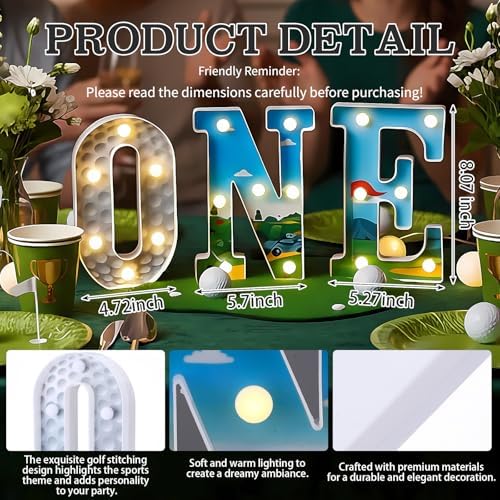 Golf One Letters 8.07 Inch Light up Birthday Decorations - Image 2