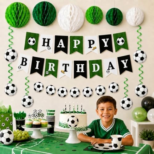 Soccer Birthday Decorations Boys Men, Soccer Ball Banner Garland - Image 4