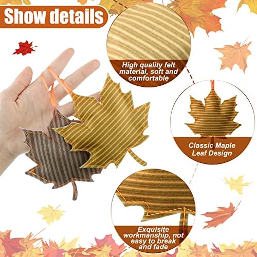 Tudomro 27 Pcs Felt Fall Tree Ornament Decoration, Maple Leaf - Image 3