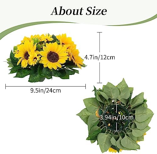 BLOSMON Fake Sunflowers Flower Centerpieces - 6 Pcs Artificial Flowers - Image 5