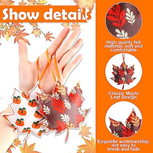 Tudomro 27 Pcs Felt Fall Tree Ornament Decoration, Cute Style - Image 3