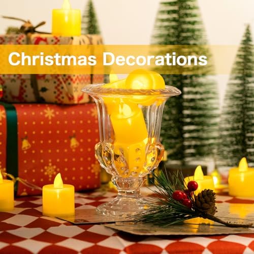 LANKER 24 Pack Flameless Led Tea Lights Candles, Flickering Yellow Candles (Yellow - 24Pack) - Image 3