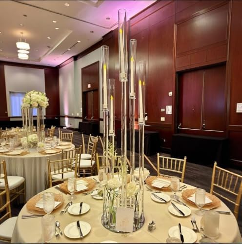 42.5inch 10pcs Acrylic Candelabra Centerpieces for Tables 5 Arms Wedding centerpieces for Decorations - Image 4