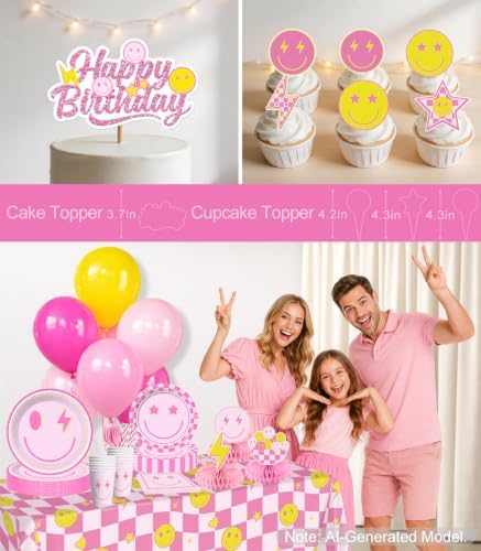Smiley Face Birthday Decorations, Serves 20 Guests - Image 6