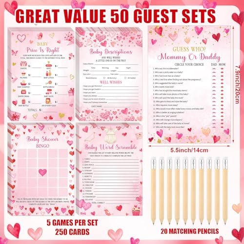 Patelai 321 Pcs Baby Shower Games Supplies, Lover - Image 3